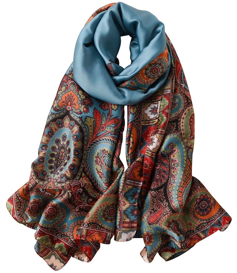 NUWEERIR Womens 100% Large Mulberry Silk Scarf Long Satin Scarf Fashion Lightweight Wraps - Image 5