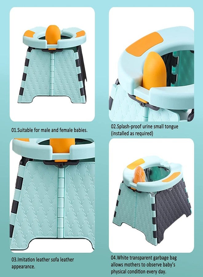 Ndola Portable Toddler Potty Toilet Foldable Car Baby Toilet with Cleaning Bag Washable Potty Chair for Home Indoor and Outdoor(Blue) - Image 5