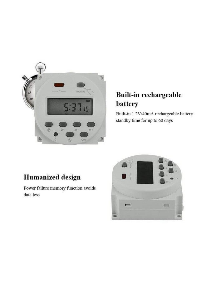 amiciTools CN101A Digital LCD Programmable Plastic Timer Switch Relay DC 12V, 16A (White) - Image 4