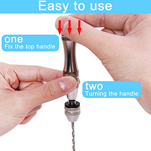 FineGood Hand Pin Vise with 20 Pcs Drill Bits, FineGood Precision Hand Drill Rotary Tool with Mini Twist Drill Bits Set for Resin Casting Molds, Jewelry Wood Plastic Making - Image 5
