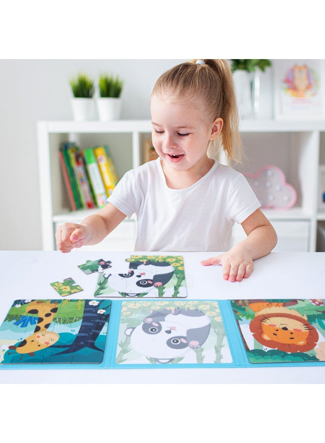 لغز مغناطيسي للأطفال ملصقات مغناطيسية تعليمية للأطفال من عمر 2-3-4 سنوات 6 أولاد وبنات ألعاب خشبية للتعليم المبكر لرياض الأطفال - اللون: كتاب تعويذة مغناطيسي ثلاثة في واحد 0.45 كجم استكشاف قاع البحر - Image 5