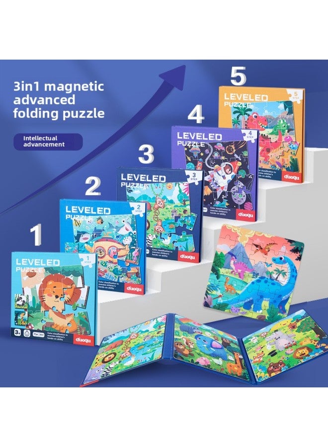 لغز مغناطيسي للأطفال ملصقات مغناطيسية تعليمية للأطفال من عمر 2-3-4 سنوات 6 أولاد وبنات ألعاب خشبية للتعليم المبكر لرياض الأطفال - اللون: كتاب تعويذة مغناطيسي ثلاثة في واحد 0.45 كجم استكشاف قاع البحر - Image 2