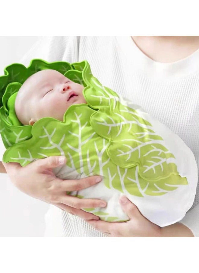 ISank - Baby Swaddle Wrap Newborn Simulation Cabbage Flannel Baby Wrap Blanket Baby Sleeping Swaddle Wrap Flannel Blanket - Image 1