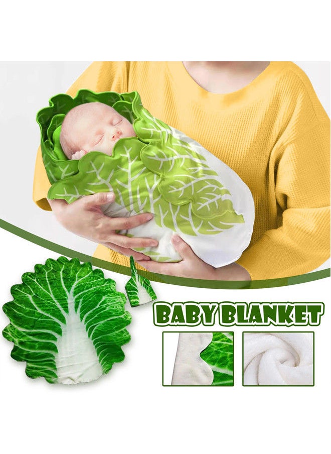 ISank - Baby Swaddle Wrap Newborn Simulation Cabbage Flannel Baby Wrap Blanket Baby Sleeping Swaddle Wrap Flannel Blanket - Image 1