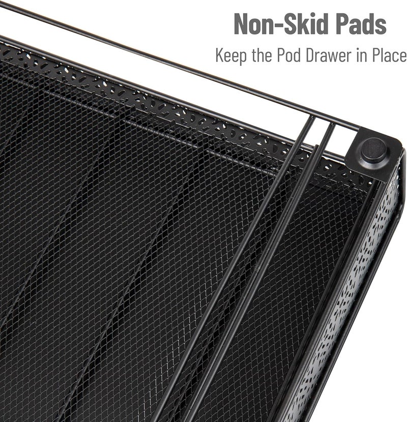 Mind Reader درج كبسولات القهوة الفردية، سعة 36 كبسولة، منظم سطح الطاولة، معدني، 12.75"L x 13"W x 3"H، أسود - Image 4