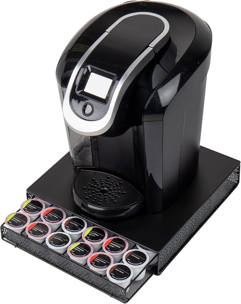 Mind Reader درج كبسولات القهوة الفردية، سعة 36 كبسولة، منظم سطح الطاولة، معدني، 12.75"L x 13"W x 3"H، أسود - Image 5