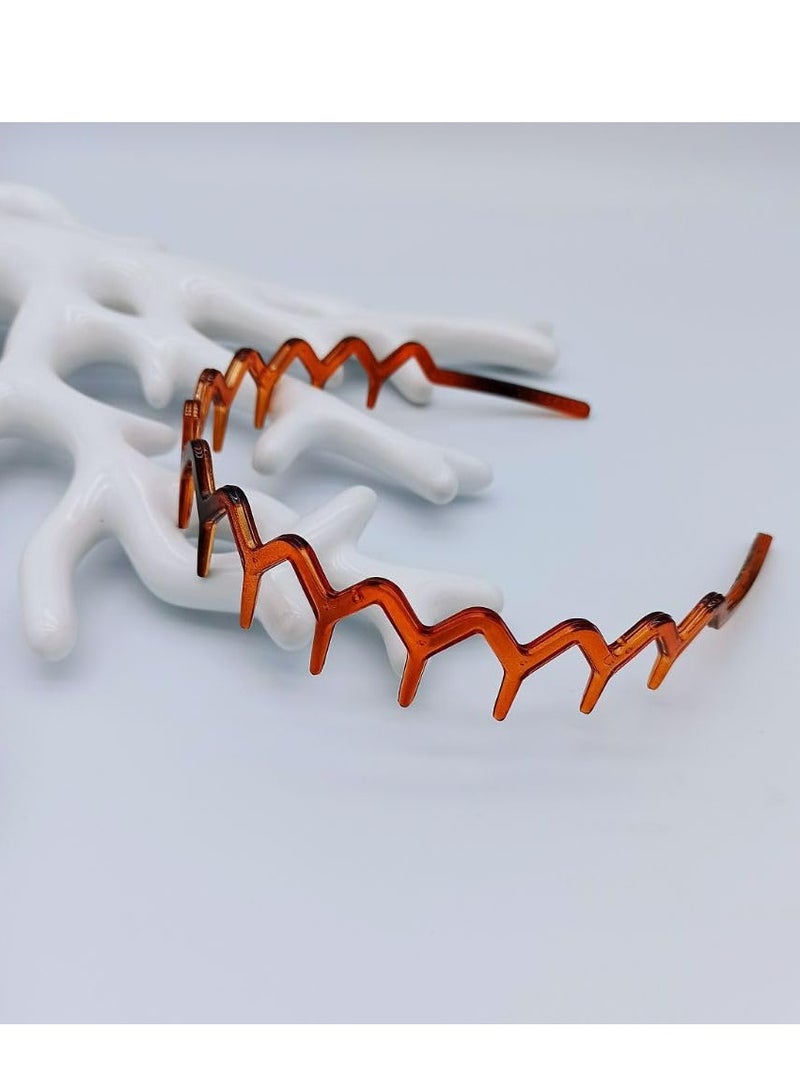 أوزيغالور 2 قطعة عصابات رأس متعرجة مع أسنان، مشط شعر بلاستيكي متموج للنساء والرجال والفتيات، إكسسوارات شعر سوداء. - Image 5
