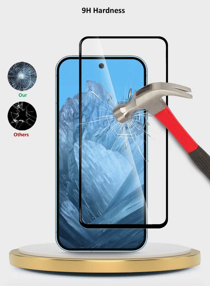 Wtech Google Pixel 9 Pro 5G 2024 Premium E2E Full Glue Full Cover Tempered Glass Screen Protector - (MSGECN) Clear/Black - Image 2