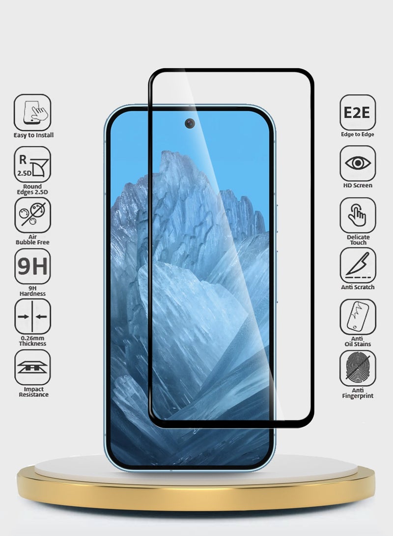 Wtech Google Pixel 9 Pro 5G 2024 Premium E2E Full Glue Full Cover Tempered Glass Screen Protector - (MSGECN) Clear/Black - Image 5