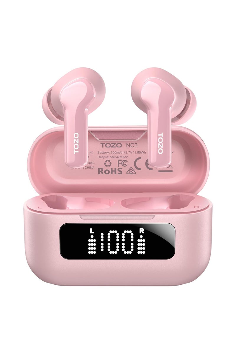 TOZO Hybrid Active Noise Cancelling Wireless Earbuds, 6 Mics Smart Noise Cancelling 55H Playtime, 32 Preset EQs via APP, Bluetooth 5.3 ENC AI Call, IPX8 Waterproof Headphones with SmartPow LED Display - Image 1