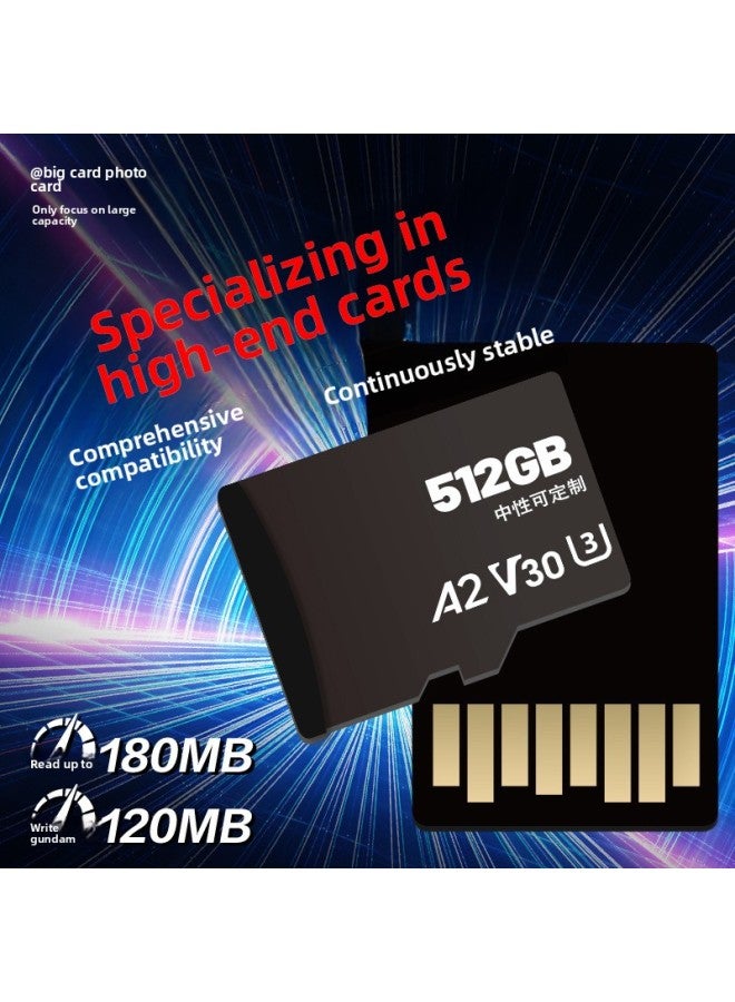 High Quality Memory Card V30 High Speed TF Memory Card Drone A2 Motion Camera Memory Card U3 Camera TF Card-Color:Black Face Card-Capacity:128gb [write 100mb, Read 180mb, Continuous Writing 100mb]  - Image 2