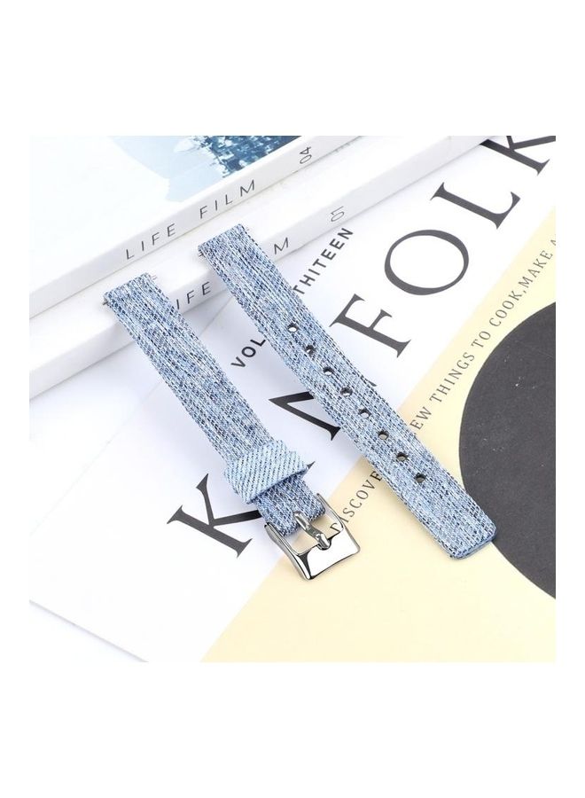 NIBEMINENT For Samsung Galaxy Fit E Canvas Strap Sky Blue  - Image 4
