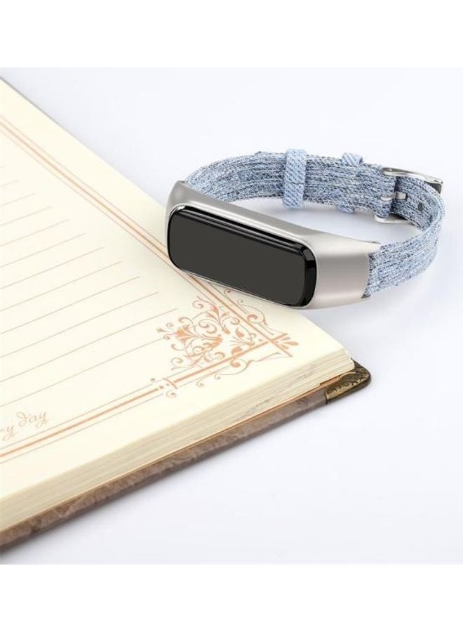 NIBEMINENT For Samsung Galaxy Fit E Canvas Strap Sky Blue  - Image 5