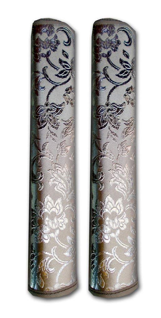 Kuber Industries Kuber Industries Floral Design Cotton Fridge Top Cover Black 37x21 Standard CTKTC013848 Rexene Fridge Handle Cover Set Grey 2 Pieces  - Image 5