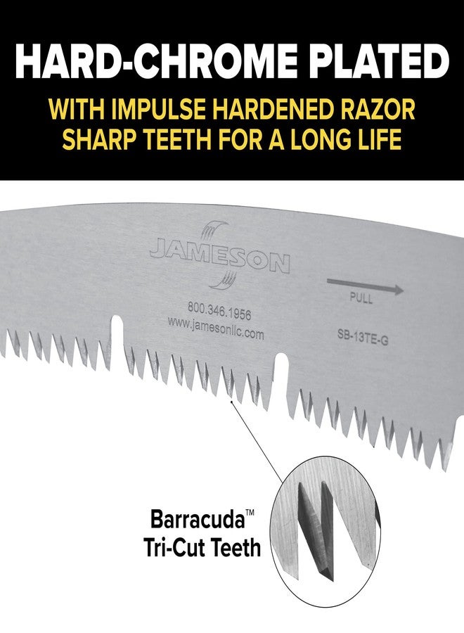 جيمسون شفرة منشار Barracuda™ ثلاثية القطع بحافة دائرية، مقاس 13 بوصة | مطلية بالكروم الصلب، وأسنان مُقوّاة بالنبضات | مناسبة لمناشير Jameson and Smith العمودية | متينة، قطع نظيف - Image 3