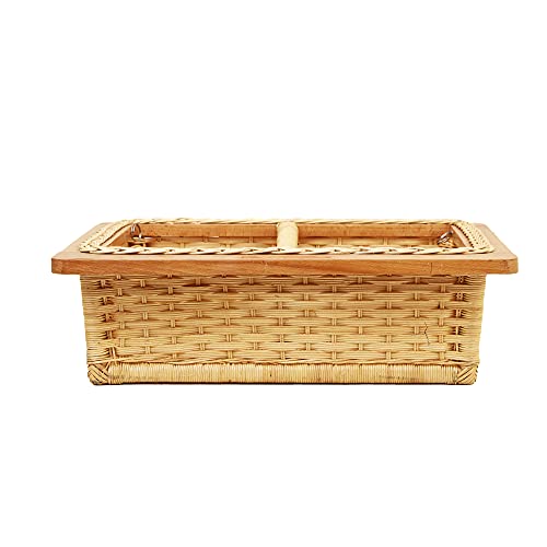 Akway Wicker basket for Modular Kitchen | Pull out Wicker Basket for | Onion Patoto basket for Kitchen (With Partition, 16.5"W (414mm) Including Channel x 16"D x 8"H) - Image 5
