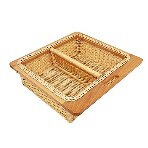 Akway Wicker basket for Modular Kitchen | Pull out Wicker Basket for | Onion Patoto basket for Kitchen (With Partition, 16.5"W (414mm) Including Channel x 16"D x 8"H) - Image 2