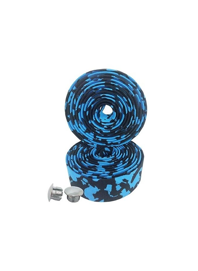 Bike Handlebar Tape Bandage, Soft Bicycle Bar Tape Handle Wrap with 2 Bar Plugs for Touring Cycling and Road Racing 2PCS Per Set (Blue+Black) - pzsku/ZAC2E55DE67995CE7B8E5Z/45/_/1733857721/20d2cd40-654e-4cd1-9c4f-1db3e4ab42cd