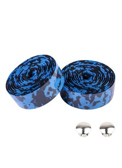 Goolsky Bike Handlebar Tape Bandage, Soft Bicycle Bar Tape Handle Wrap with 2 Bar Plugs for Touring Cycling and Road Racing 2PCS Per Set (Blue+Black)  - Image 5