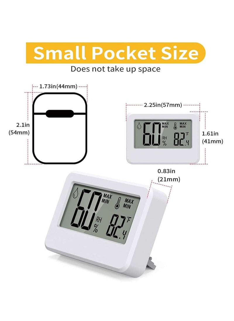 2 PCS Mini Digital Hygrometer and Thermometer,Reptile Thermometer with Magnetic & Tablestand, Indoor Temperature Humidity Meter Gauge for Humidors Greenhouse Garden Cellar Closet Guitar Case Office  - Image 2