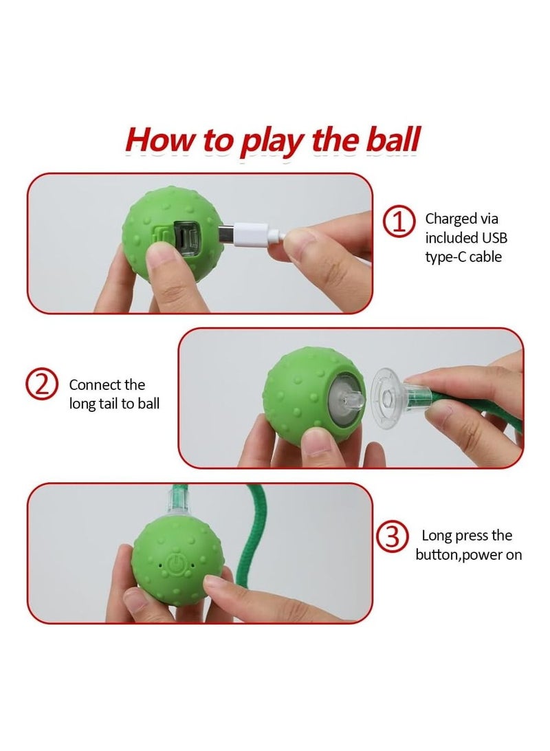 Roselyn Cat Toy | Moving Ball with Long Tail Teaser and Simulation of Bird Sound - Image 5