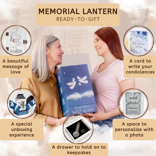 STILLWIND Memorial Lantern with Photo Frame & Keepsake Drawer | Sympathy Gifts for Loss of Loved One, Dad, Husband | Bereavement Memorial Gifts | LED Candle with Timer | Remembrance Gift for Loss by STILLWIND - Image 4
