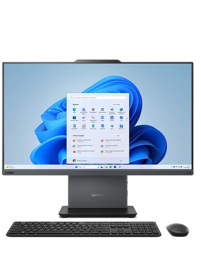 لينوفو جهاز ThinkCentre neo 50a 27 المتكامل بشاشة IPS عالية الدقة بالكامل (1920×1080) مقاس 27 بوصة، معالج Intel Core i7-13620H، ذاكرة وصول عشوائي DDR5 سعة 16 جيجابايت، قرص صلب SSD سعة 512 جيجابايت، نظام التشغيل Windows 11 Pro، معالج رسومات Intel UHD، يدعم اللغتين الإنجليزية والعربية، لون رمادي قمري الإنجليزية/العربية - Image 1