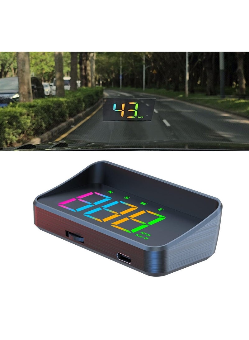 شاشة عرض أمامية HUD لجميع السيارات مع عداد سرعة GPS واستشعار للضوء - Image 1