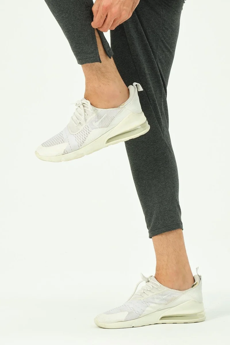 سي اند سيتي Men's Zippered Leg Back Pocket Sweatpants 782 Anthracite