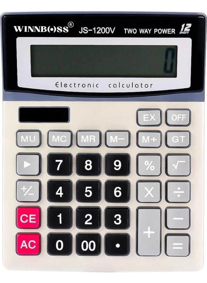BYR 12 Digit Large LCD Display, Battery Powered Large Button Calculator [ tek]