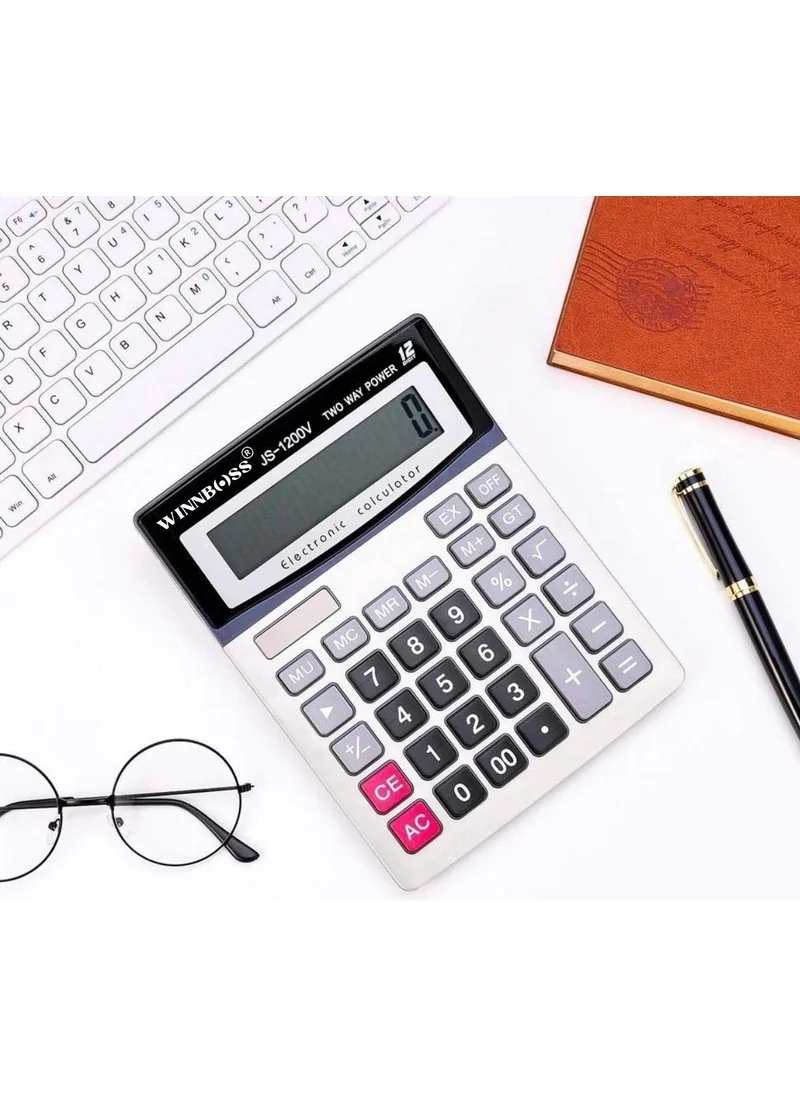 BYR 12 Digit Large LCD Display, Battery Powered Large Button Calculator [ tek]