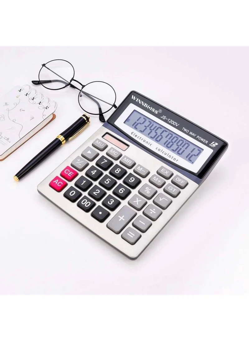 BYR 12 Digit Large LCD Display, Battery Powered Large Button Calculator [ tek]