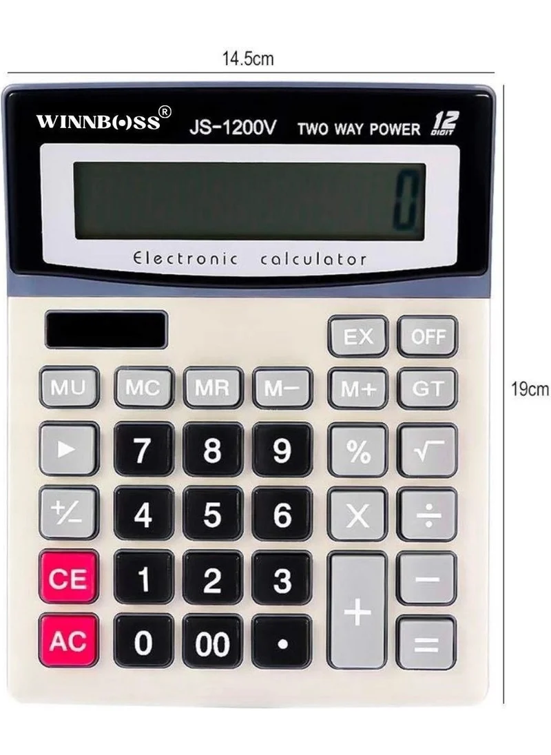 BYR 12 Digit Large LCD Display, Battery Powered Large Button Calculator [ tek]