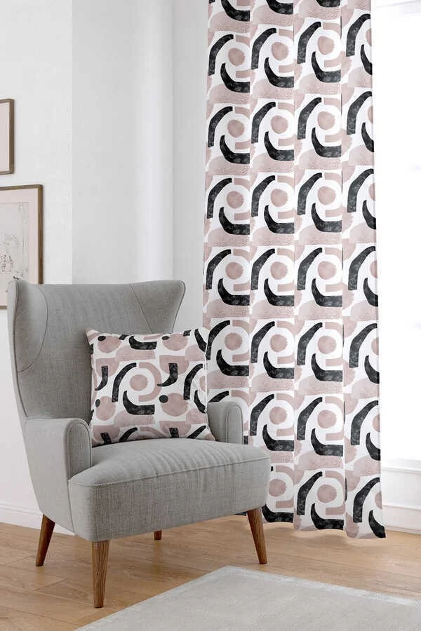 Cango Home Pink Modern Digital Printed Curtain CGH492-PR