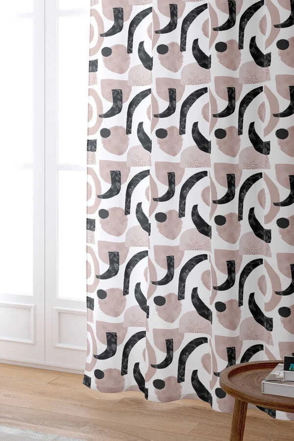 Cango Home Pink Modern Digital Printed Curtain CGH492-PR