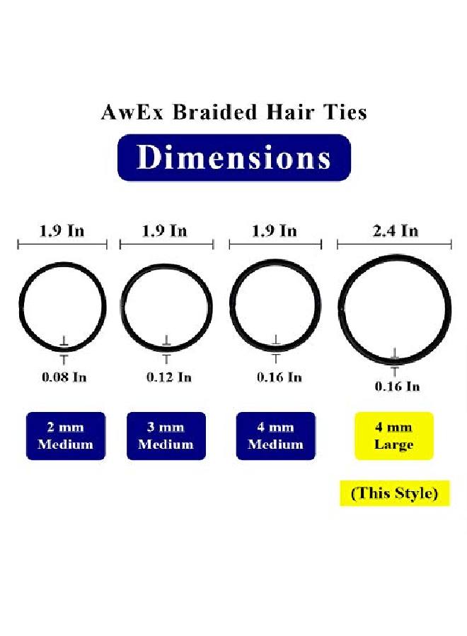AwEx Large Black Hair Ties For Thick Hair50 Pcs4 Mm(0.16 Inch) Thick170 Mm(6.7 Inches) Long No Metal Hair Elastics Hair Band Ponytail Holder Great For Curlywavy Hair - Image 3