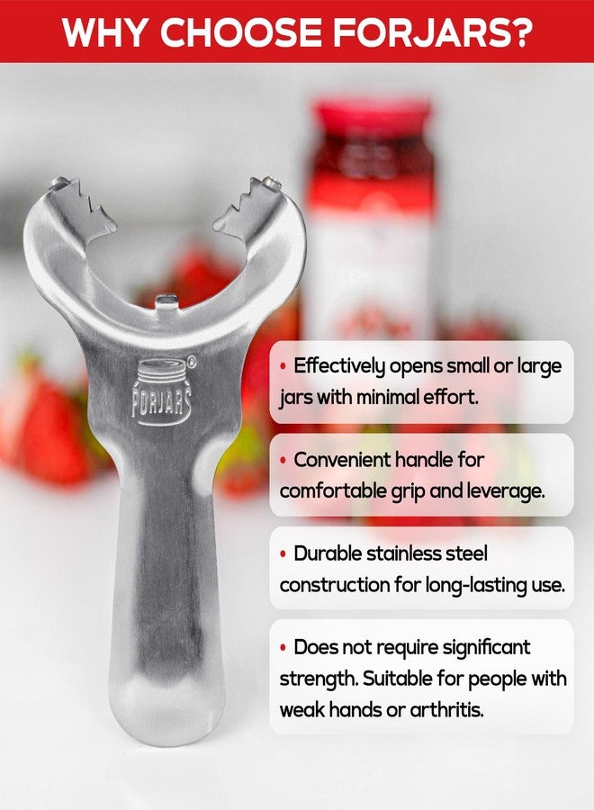 Forjars Manual Jar Opener - Rated Tool for Canning - Open Mason Jars Twist-Off, Screw-Top, Canning Lids - Can Gripper Aids - Original-Handed Mason Kitchen Lid Aid Plastic Bottle Openers - Image 4