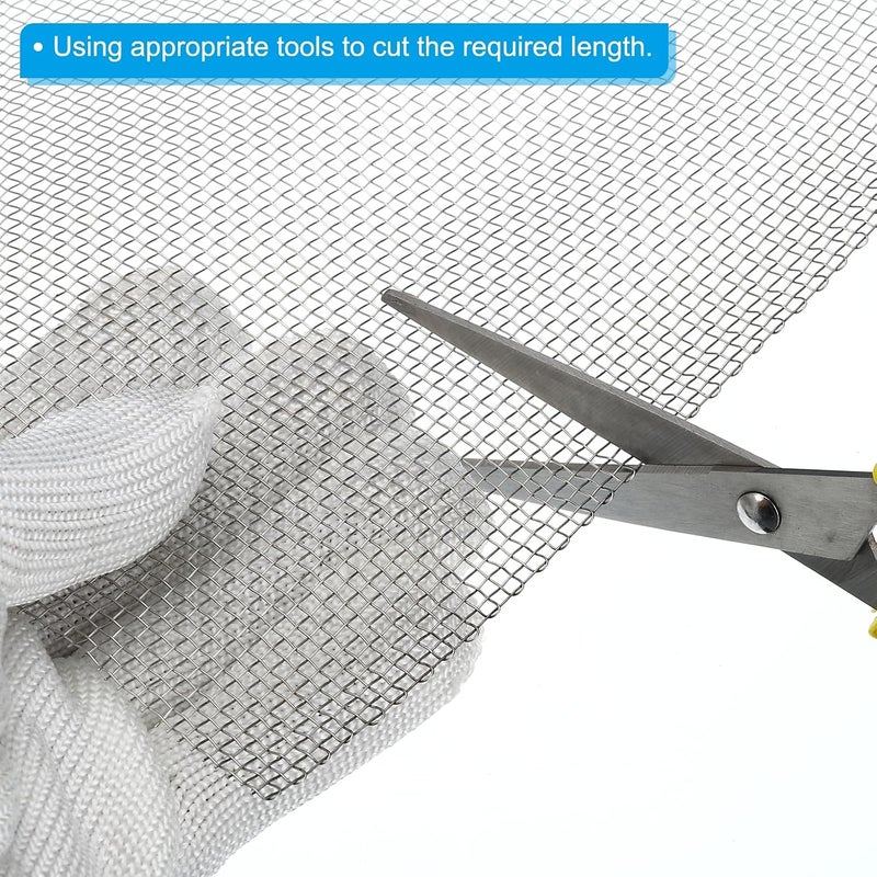 PATIKIL 40"L x 10"W Woven Wire Mesh, 10 Mesh 316L Stainless Steel Air Vent Filter Screen - Image 4