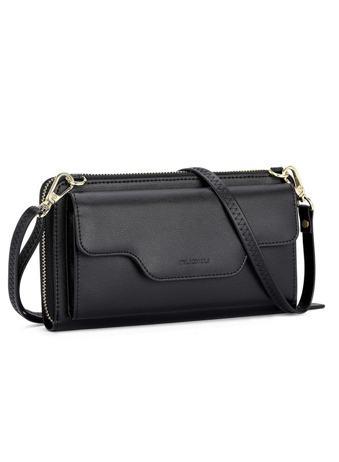 Nuoku Small Crossbody Shoulder Bag For Women Wristlet Phone Wallet With Credit Card Holderclutch Purse (Black) - Image 1