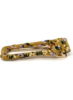 Tahtakaledeki Women's Floral Patterned Fabric Braided Dart Buckle Mustard Color