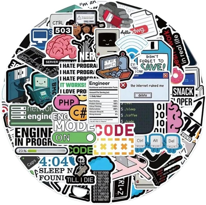 50 PCS Programming Stickers - Gifts for Developers, Programmers, Hackers - Vinyl Waterproof - Image 1