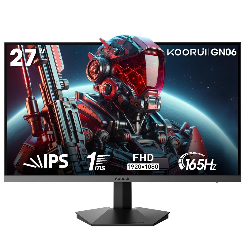 KOORUI 27 Inch FHD Gaming Monitor 165 Hz, IPS, 1ms, DCI-P3 90% Color Gamut, Adaptive Sync, (1920x1080P, HDMI, DisplayPort) Black - Image 1