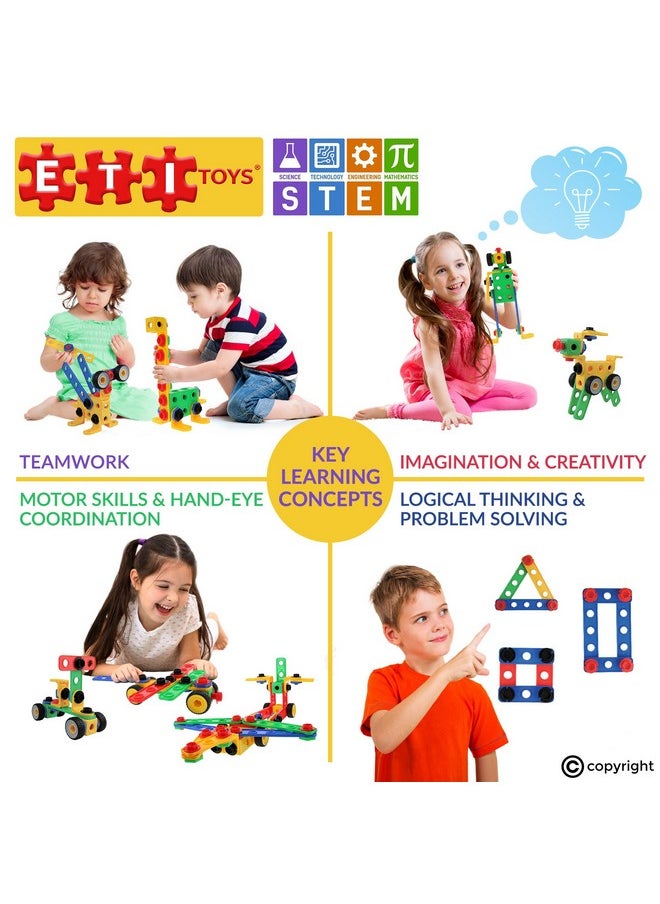 ETI Toys ETI Toys STEM Learning Original Educational Construction Engineering Building Blocks Set for 3, 4 and 5+ Year Old Boys & Girls | Creative Fun Building Toys for Kids Kit, STEM Toys Gift (101 PCS)  - Image 3
