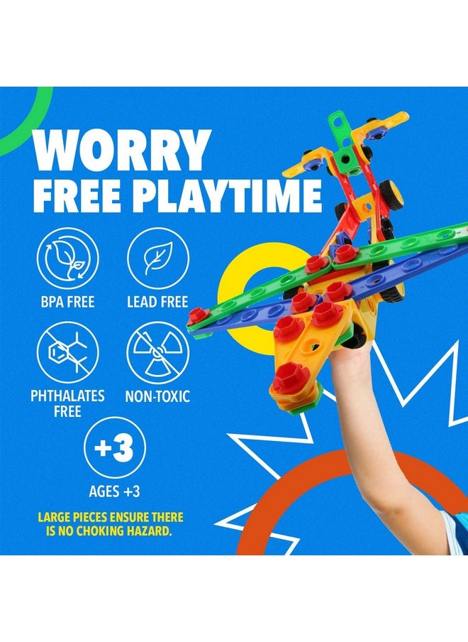 ETI Toys ETI Toys STEM Learning Original Educational Construction Engineering Building Blocks Set for 3, 4 and 5+ Year Old Boys & Girls | Creative Fun Building Toys for Kids Kit, STEM Toys Gift (101 PCS)  - Image 5