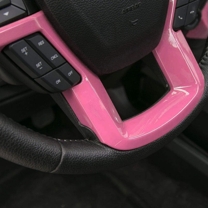 Keptrim for F-150 ABS Pink Steering Wheel Cover Trim for 2015-2020 Ford F150, for 2017-2020 F250 F350, for 2018-2021 Ford Expedition - Image 3