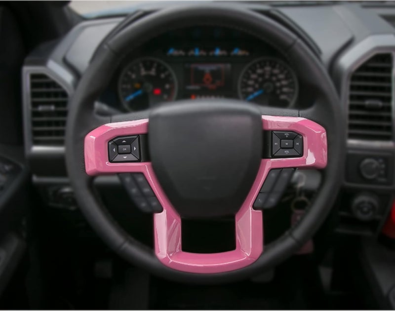 Keptrim for F-150 ABS Pink Steering Wheel Cover Trim for 2015-2020 Ford F150, for 2017-2020 F250 F350, for 2018-2021 Ford Expedition - Image 2