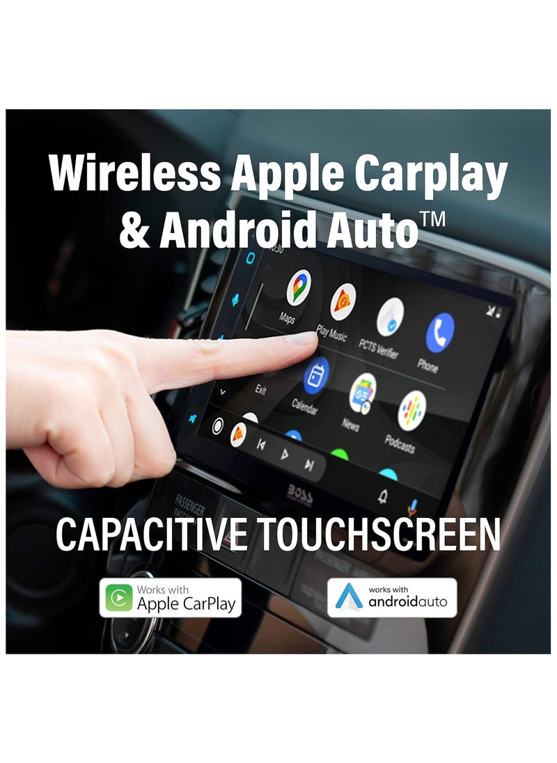BOSS AUDIO SYSTEMS - BOSS Audio Systems Elite Series BE950WCPA Wireless Apple CarPlay, Android Auto Car Multimedia Player - Double Din Radio, 6.75 Inch Capacitive Touchscreen, Bluetooth - Image 1