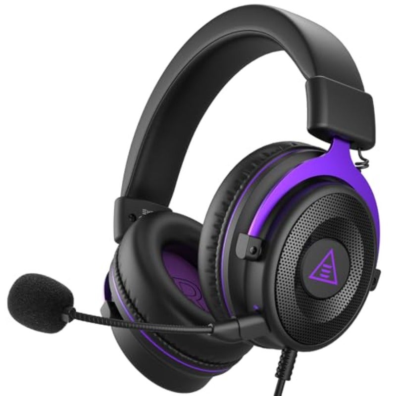 سماعة الألعاب للكمبيوتر EKSA E900 - سماعة رأس سلكية لألعاب PS4 مع ميكروفون عازل للضوضاء وسماعات فوق الأذن، متوافقة مع PS5 وPS4 وXbox One وكمبيوتر وماك ولاب توب، لون أرجواني - Image 2