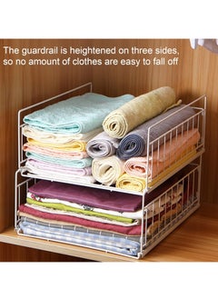 XiuWoo 2-Pcs Metal Foldable Stackable Closet Wardrobe Storage Box Organizer, Portable Wardrobe Storage Organizer, Clothes Storage Cabinet, Pull Out Drawer Organizer  - Image 3