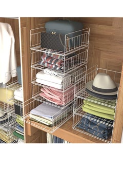 XiuWoo 2-Pcs Metal Foldable Stackable Closet Wardrobe Storage Box Organizer, Portable Wardrobe Storage Organizer, Clothes Storage Cabinet, Pull Out Drawer Organizer  - Image 5